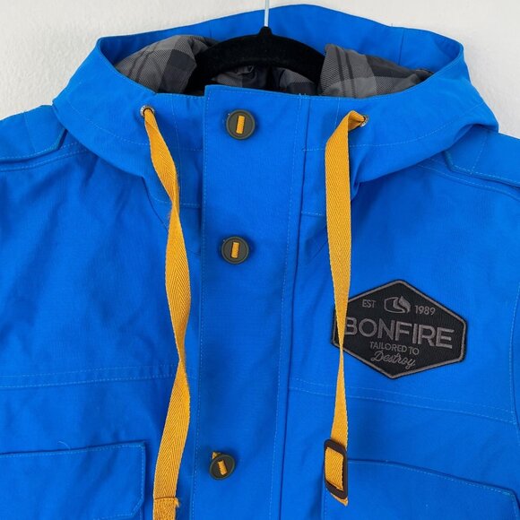 BONFIRE Mens Size Medium Snowboard Jacket Blue Snow Coat Outerwear - Picture 2 of 13